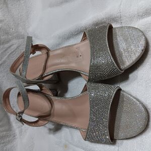 Elegant Silver Strappy Heels